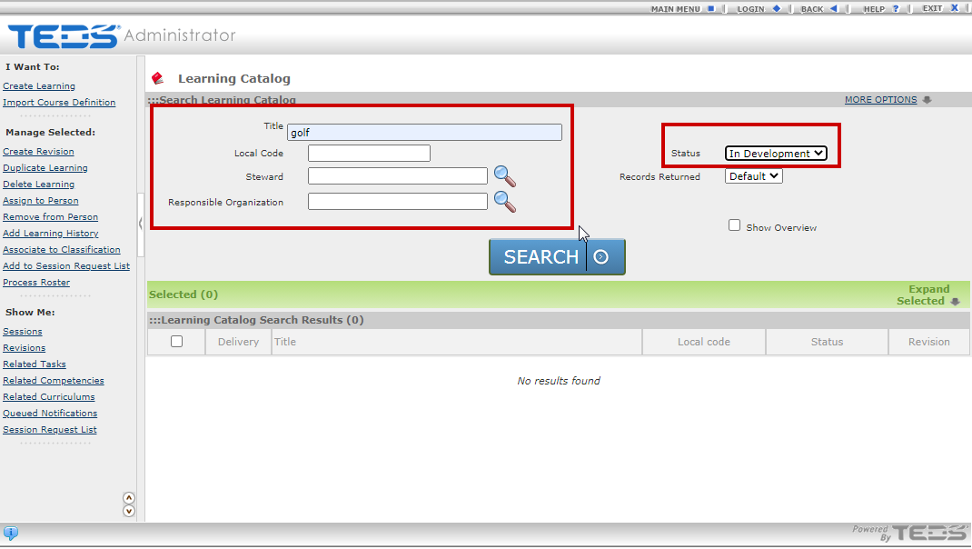 Managing a Learning with Imported SCORM Content